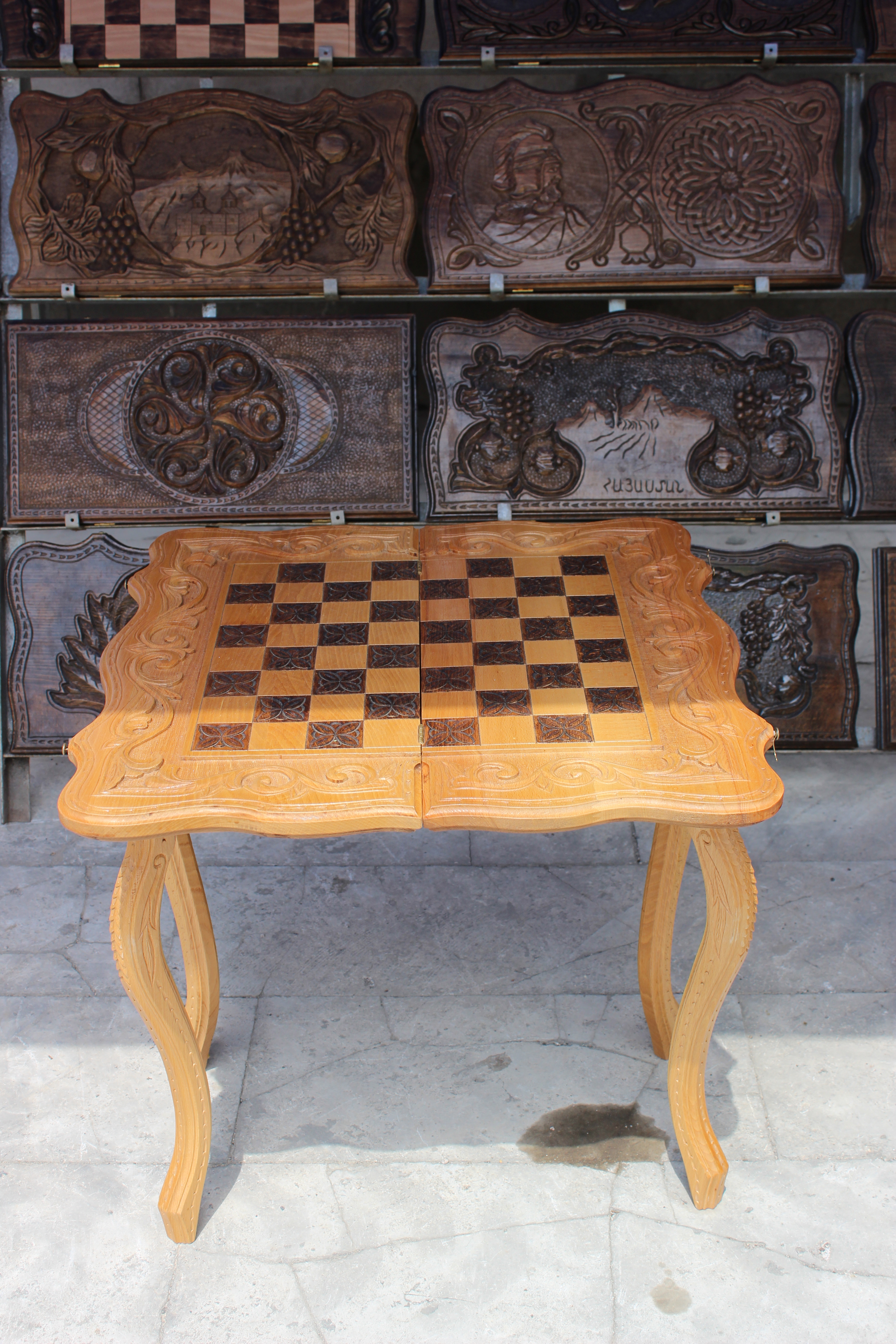 And the chessboard converts... in elegant side table!