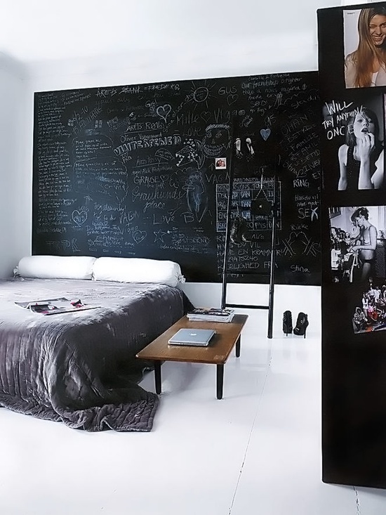 You can use the chalkboard for the whole wall. Source