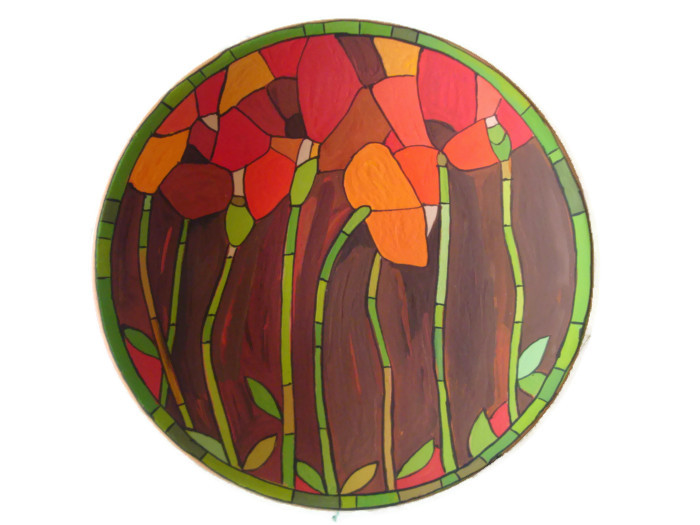 hand painted ceramic plate flowers