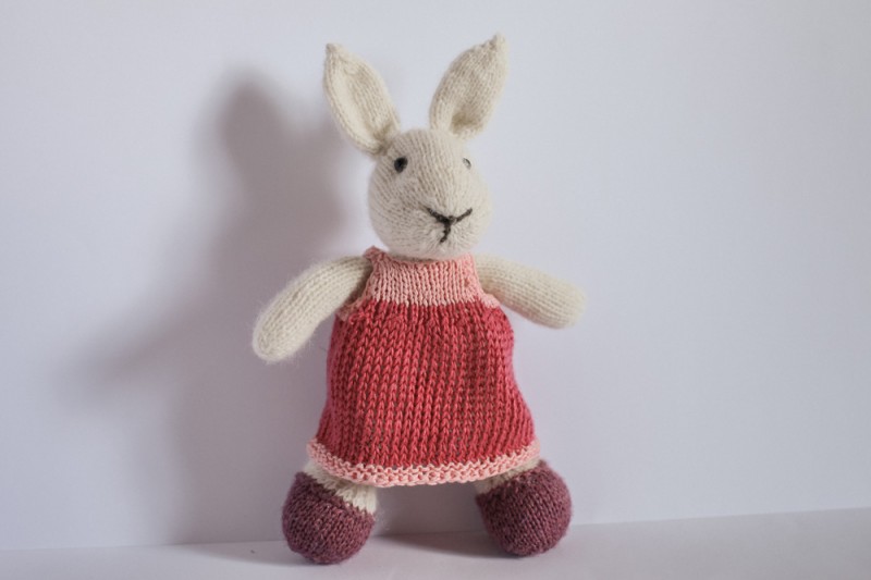 hand knitted bunny toy