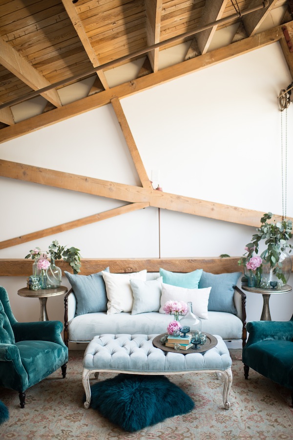 Romantic Teal Living Room