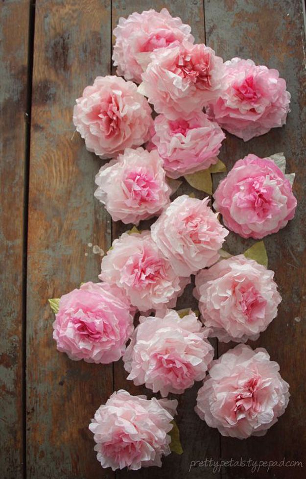 DIY roses made of coffee filters