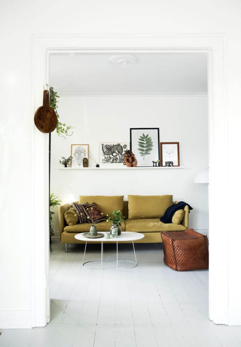 Curated visual reference: Fresh Look at Scandinavian Apartment With A Green Feature Wall