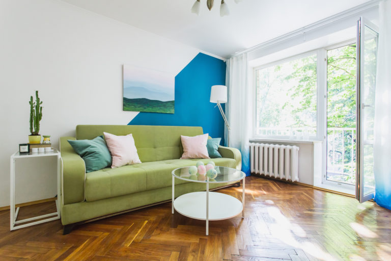 Before and After: Apartment in Blue and Green
