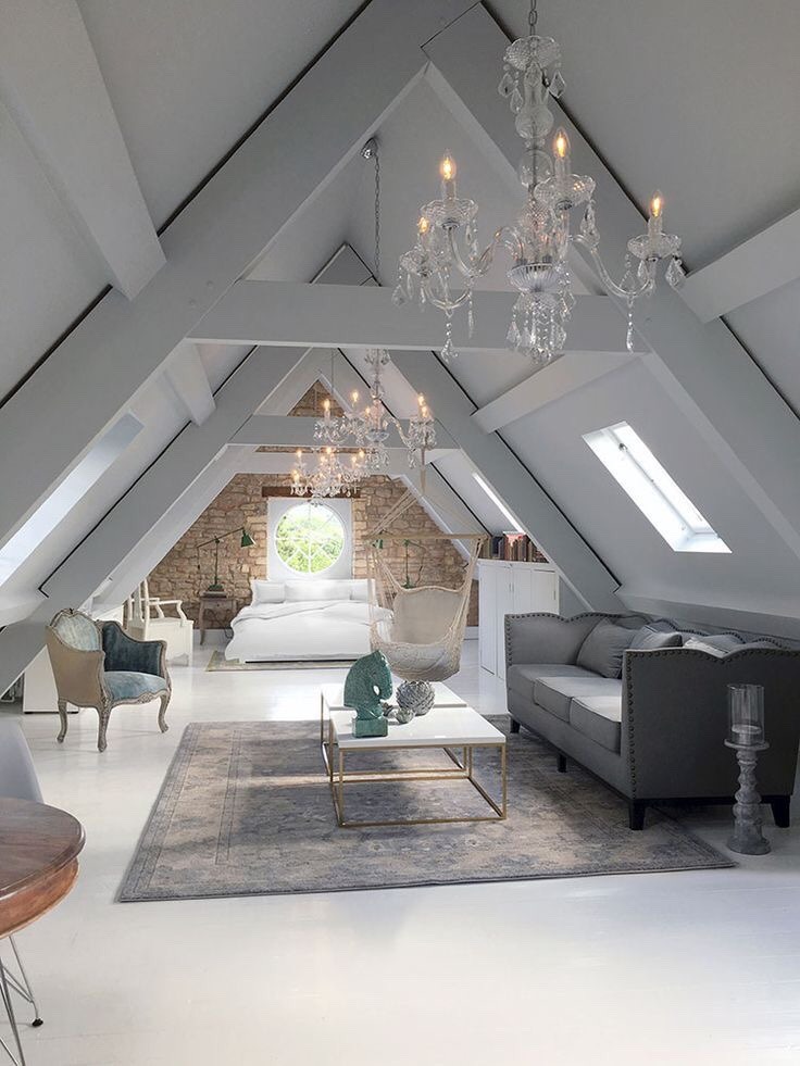 attic room with classic chandelier, L'Essenziale - interior design blog