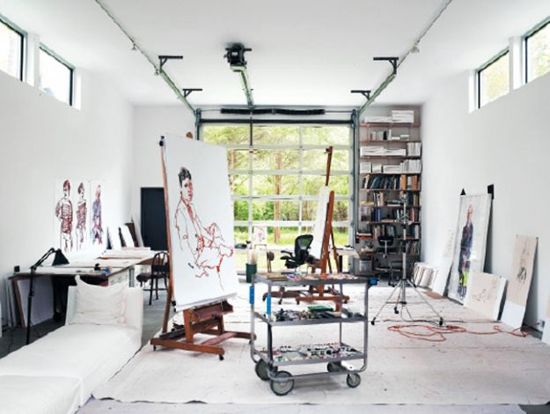 garage art studio - L'Essenziale, interior design blog