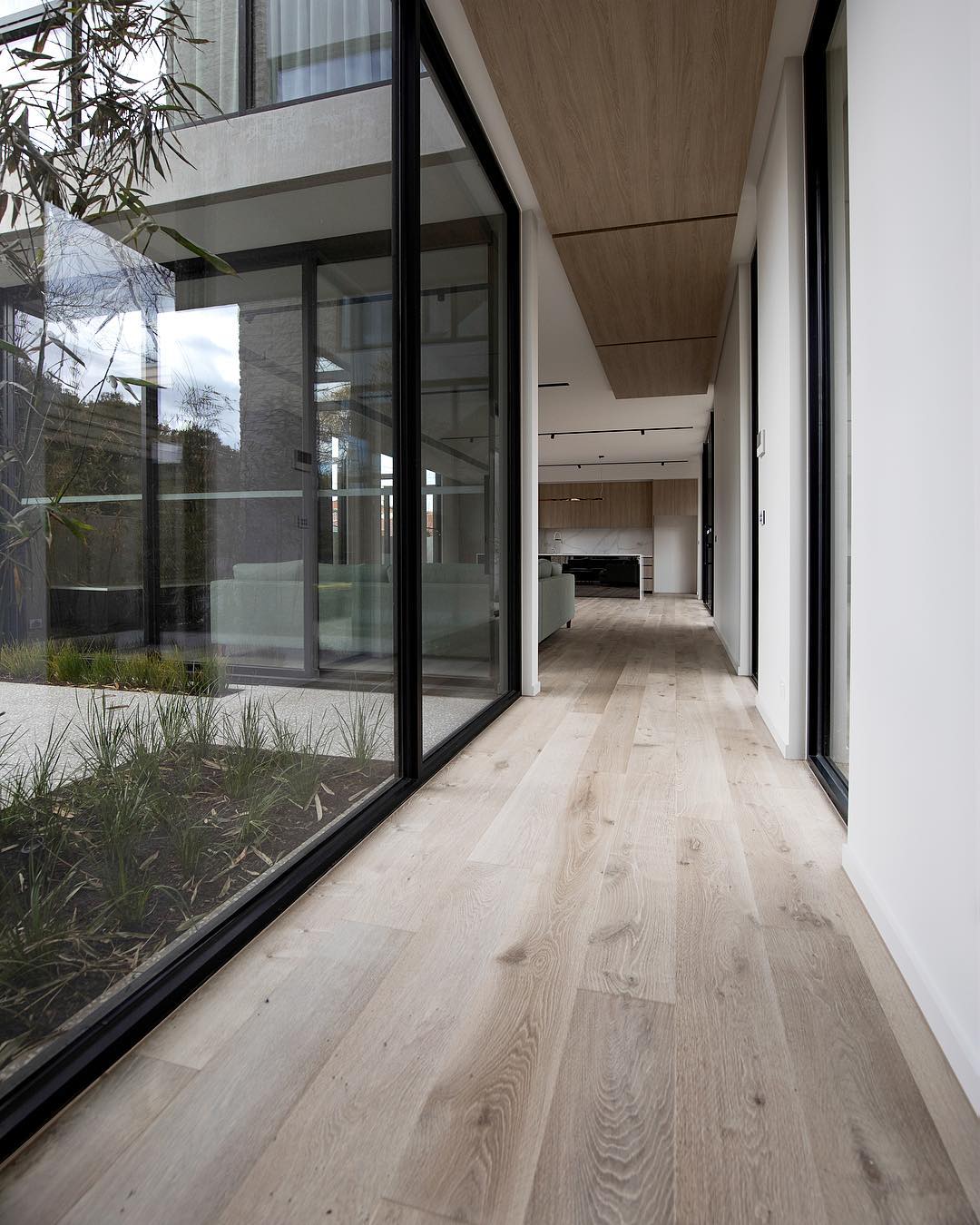 Timber floor modern corridor