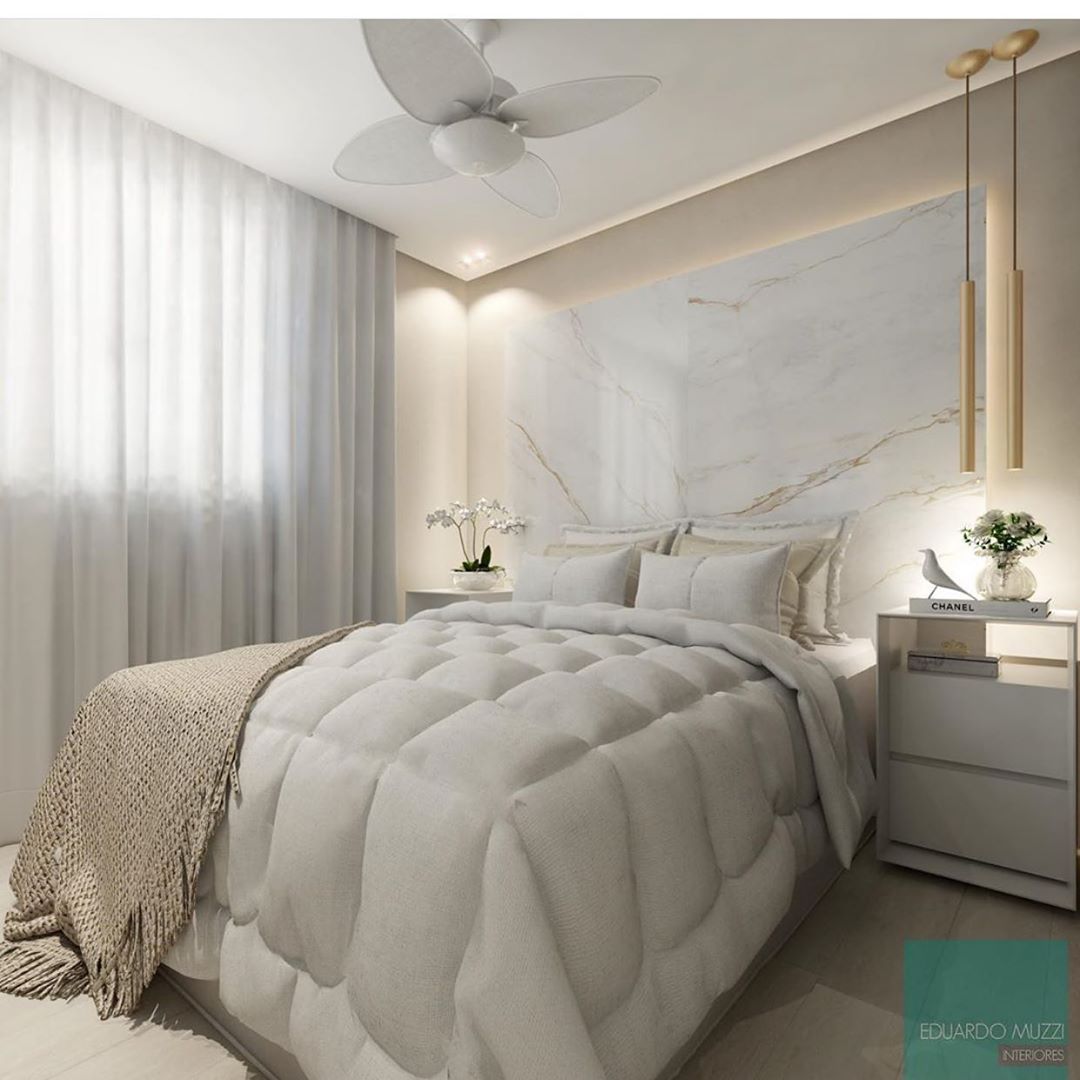 Gold and white bedroom decor