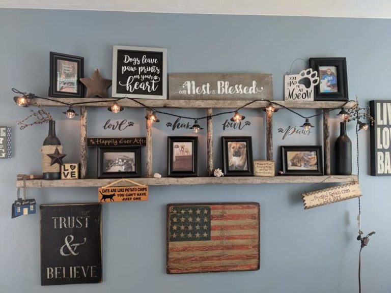 An Old Ladder Repurposed For Wall Decor