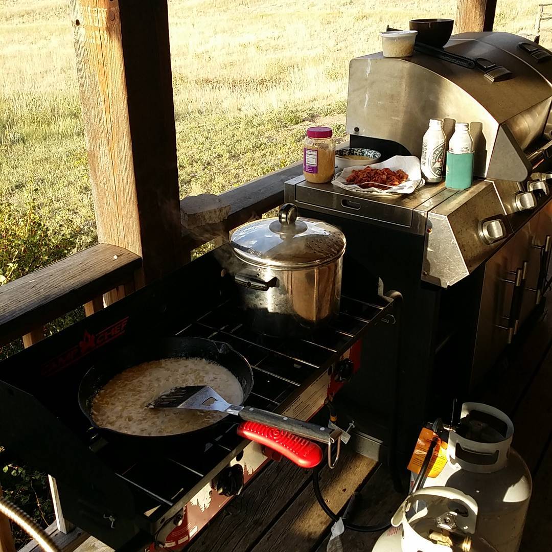 Deck outdoor kitchen