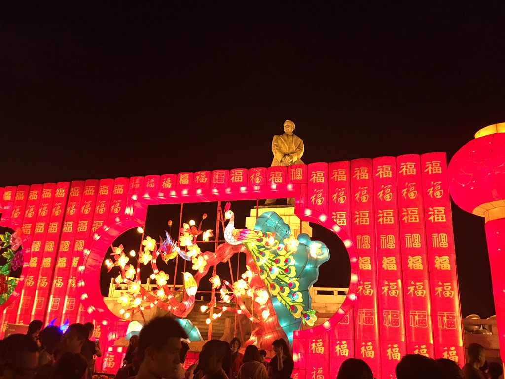 Sun Yat-sen statue during Chinese New Year celebrations