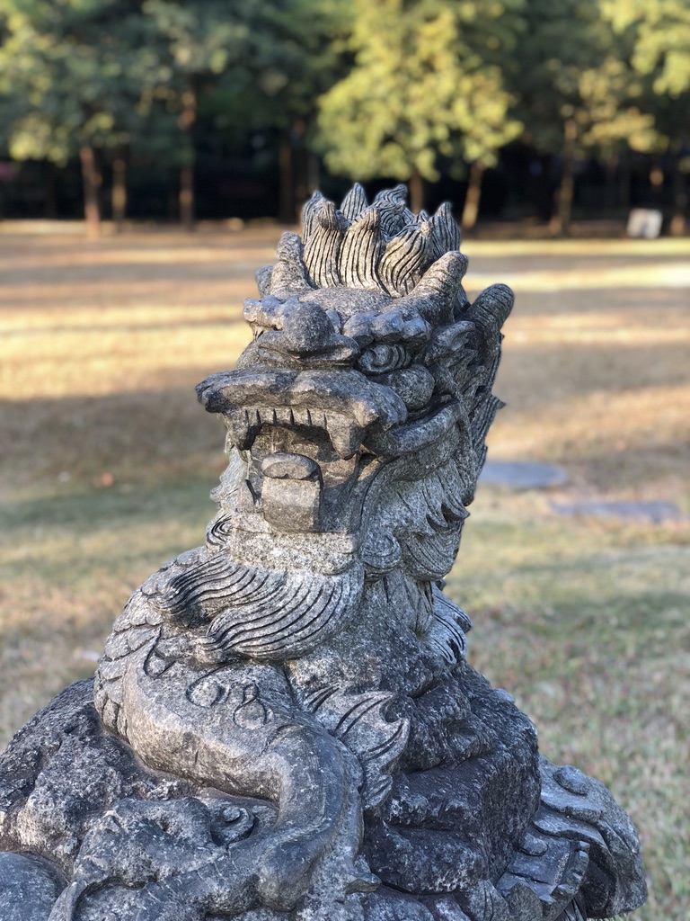 Sculpture of a Dragon at Zhongshan Shaxi Park